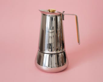Cafetière italienne vintage GB Siesta 6 tasses, Guido Bergna, pièce de collection, style moderne du milieu du siècle, fabriquée en Italie