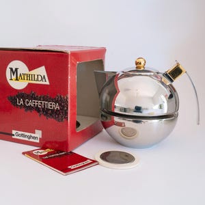 Vintage Gottinghen Matilda Design Raoul Piccinini Coffee Maker, Mid Century Modern Space Age Espresso Stovetop Moka Pot Made in Italy