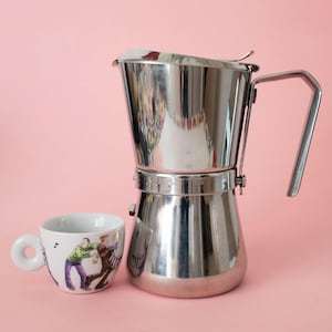 Cafetière italienne Carlo Giannini en acier inoxydable, cafetière expresso Giannini 3/6 tasses, cadeau pour les amateurs de café