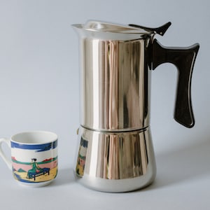 Grande cafetière italienne classique NANNI P&B, machine à expresso vintage Moka sur cuisinière en acier inoxydable, cadeau pour les amateurs de café