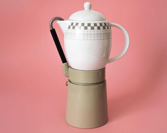 Vintage SOPRANI Coffee Maker: INSOLITO Ceramic Moka Pot