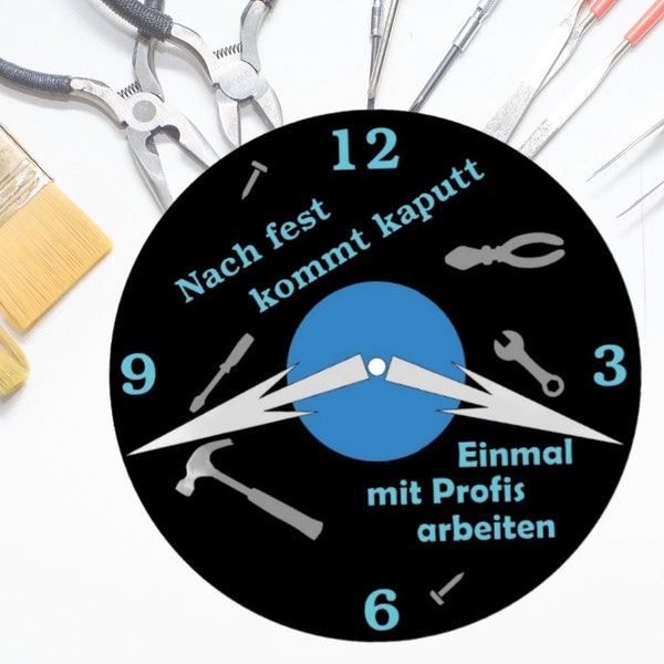 Schallplattenuhr für Handwerker, Heimwerker, Bastler, Wanduhr aus Vinyl, Geschenkidee für Geburtstag, Ostern, Vatertag, Anlässe