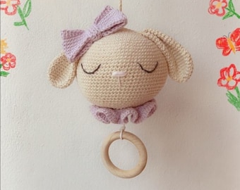 Crochet pattern Rabbit Head with Music Box