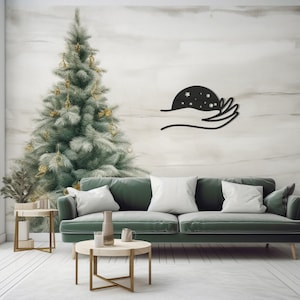 Hand Universe Metal Wall Art, Cosmic Decor, Handcrafted Celestial Wall Hanging, Unique Indoor Artwork, Metal Decoration with a Cosmic Touch