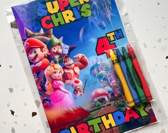 Custom Mario Bros Coloring Book/ Personalized Party Favor/Ideal for Birthday Parties/Mario Bros Custom Party favors/Super Mario Bros Party