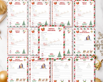 Carta a Papá Noel kit, Carta a Santa, Kit imprimible de Navidad, Carta para Los Reyes Magos, Navidad con mi Elfo, Actividades de Navidad