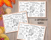 Thanksgiving Activity Placemat, Printable Thanksgiving Activity placemat, Thanksgiving coloring placemat, Thanksgiving classroom activity