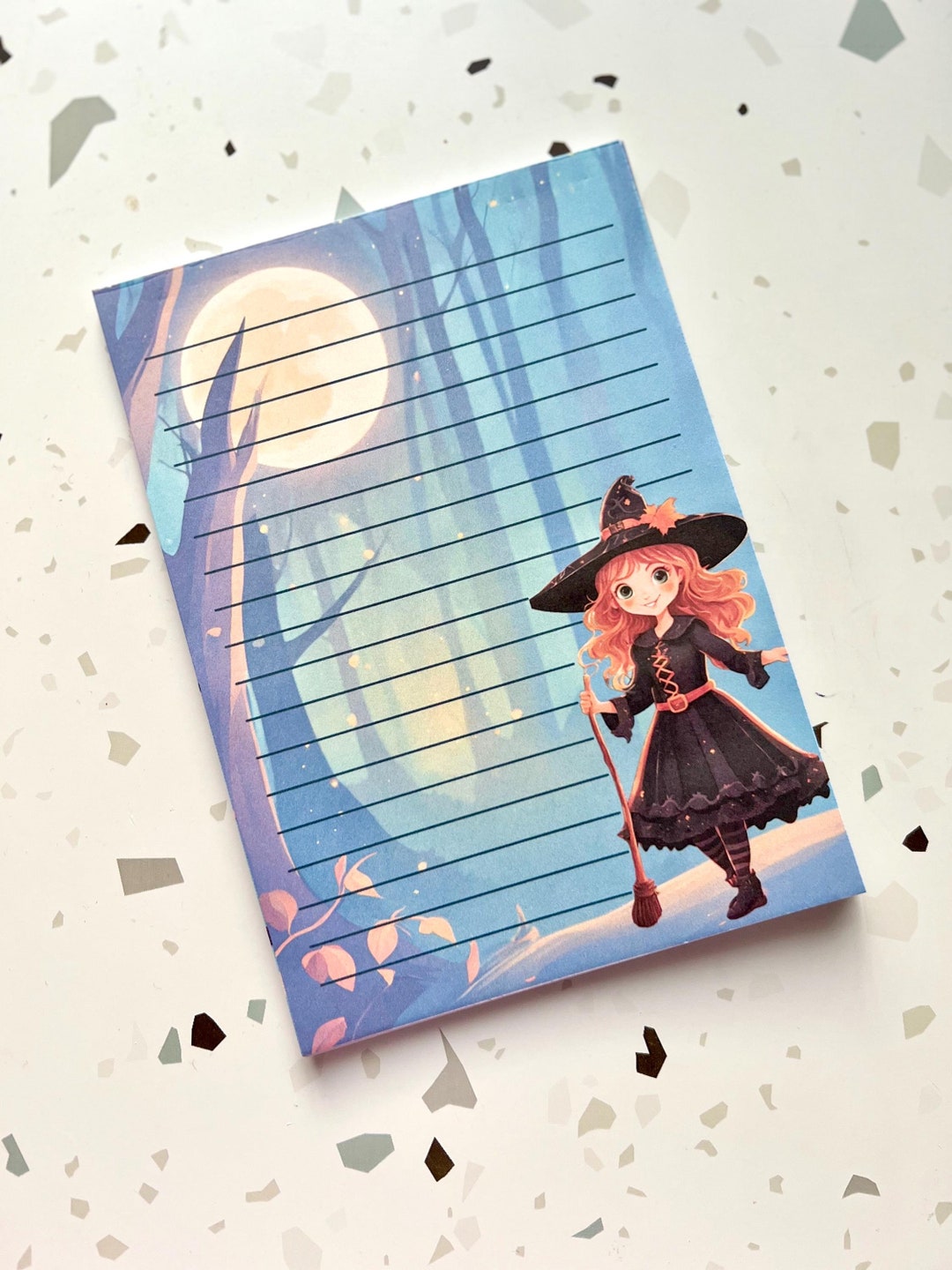 Halloween Notepad Witch Notepad 5x7 Halloween Notepad Handmade Notepad ...