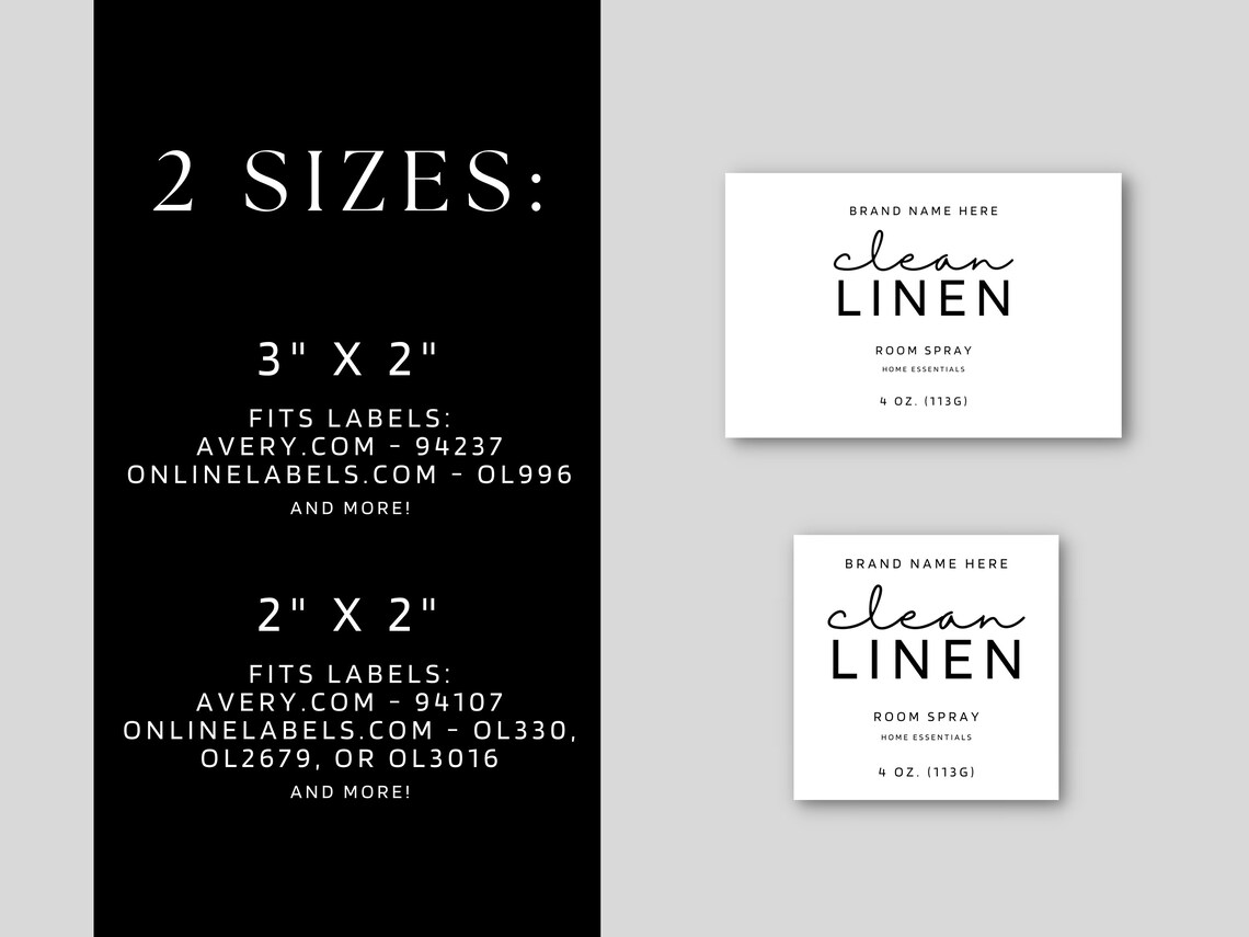 Room Spray Label Template Editable Product Label Template Etsy