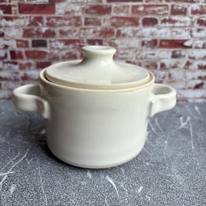 Glossy White Lidded Jar: Ceramic Sugar Bowl, Salt Cellar