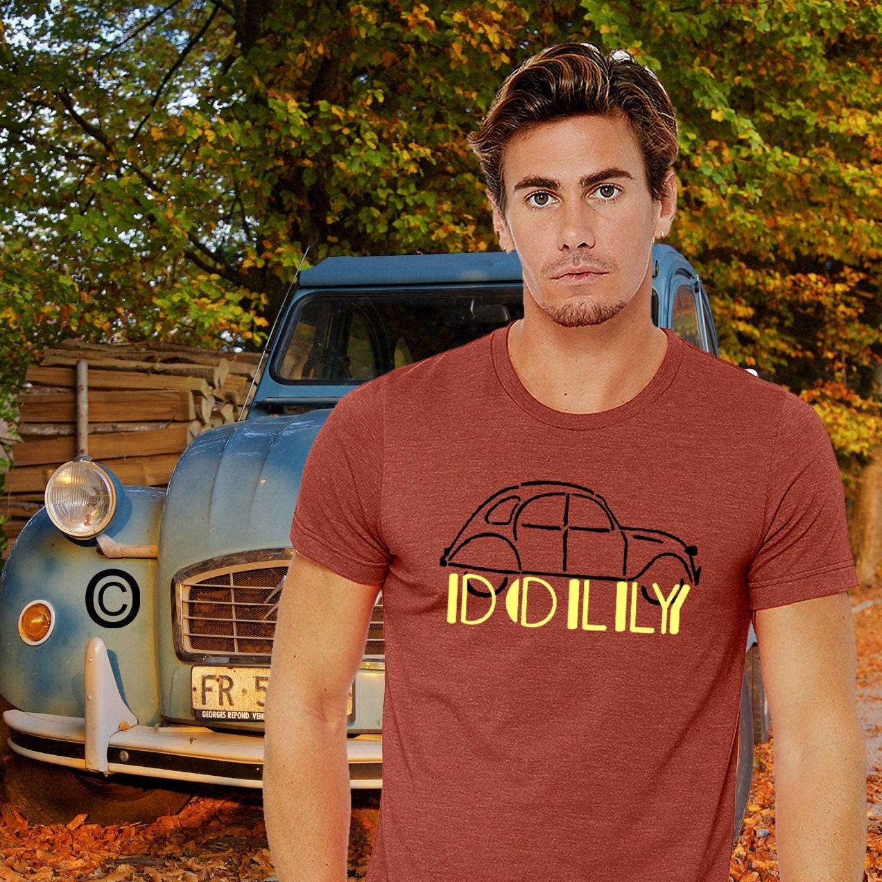 共用[Thevinylhouse]Old Car T-Shirt 2COLOR Car Shirt, Personalized Vintage Car Restoration Tee, 60's