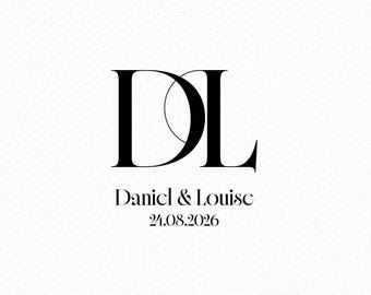 Elegant Wedding Monogram logo design | Minimal Wedding couple initials.