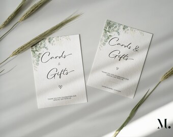 Wedding Cards and Gifts Sign | Elegant Minimalist Floral Decor
