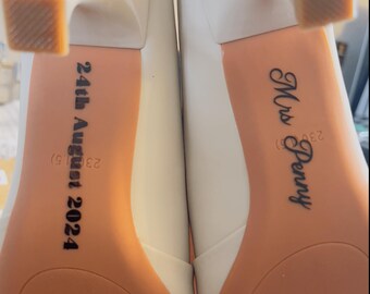 Personalised Name Vinyl Decals | Custom Name Sticker | Wedding Shoe Names