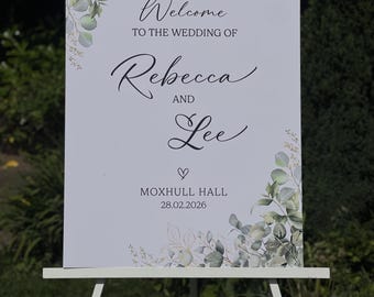 Personalised Wedding Welcome Sign, Wedding Signage, A3, A2, A1