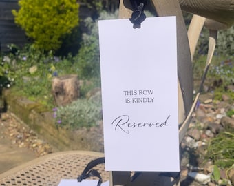Wedding Reserved Row Signs, Bride Groom Family Seating (Digital Download)