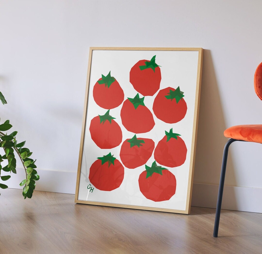 PRINTABLE DOWNLOAD Tomato Art Print Eclectic Kitchen Art Dorm Etsy