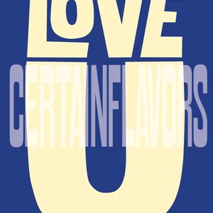 PRINTABLE DOWNLOAD Blue LOVE U Art Print Eclectic Dorm Decor Love ...