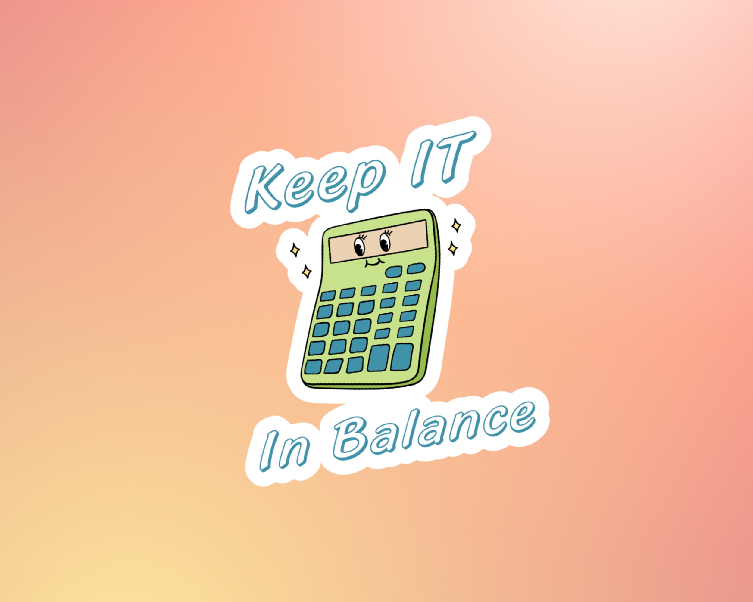 Accountant/controller Sticker Sticker for Accountants, Cpas, Auditor, “keep It in Balance” Perfect ...