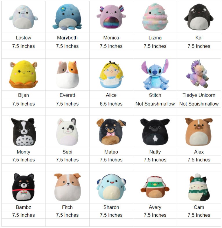 Make a squishmallow iso list for you by Meganmusic