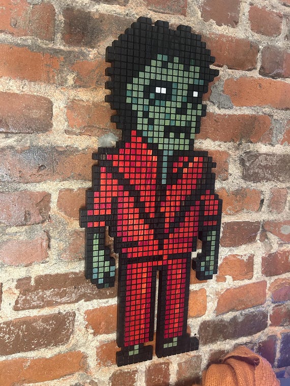 8-bit Michael Jackson Thriller Art: Handmade Wooden Pixel Decor - Etsy