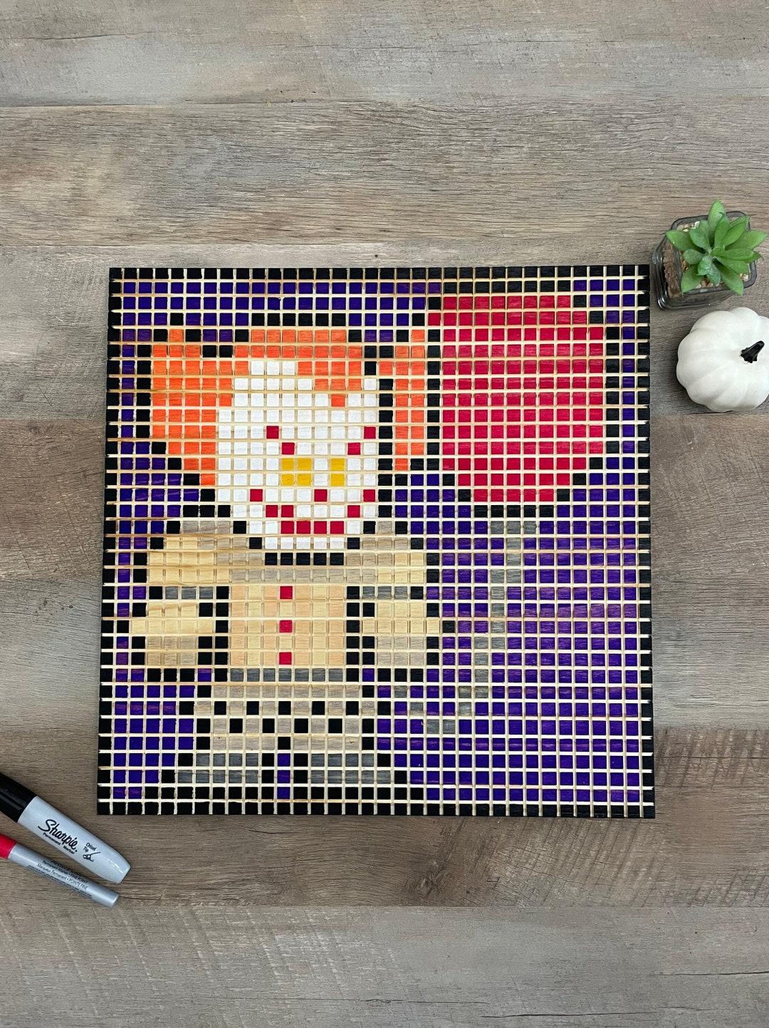 Pennywise Form IT Pixel Wood Art Game Room Child's Etsy