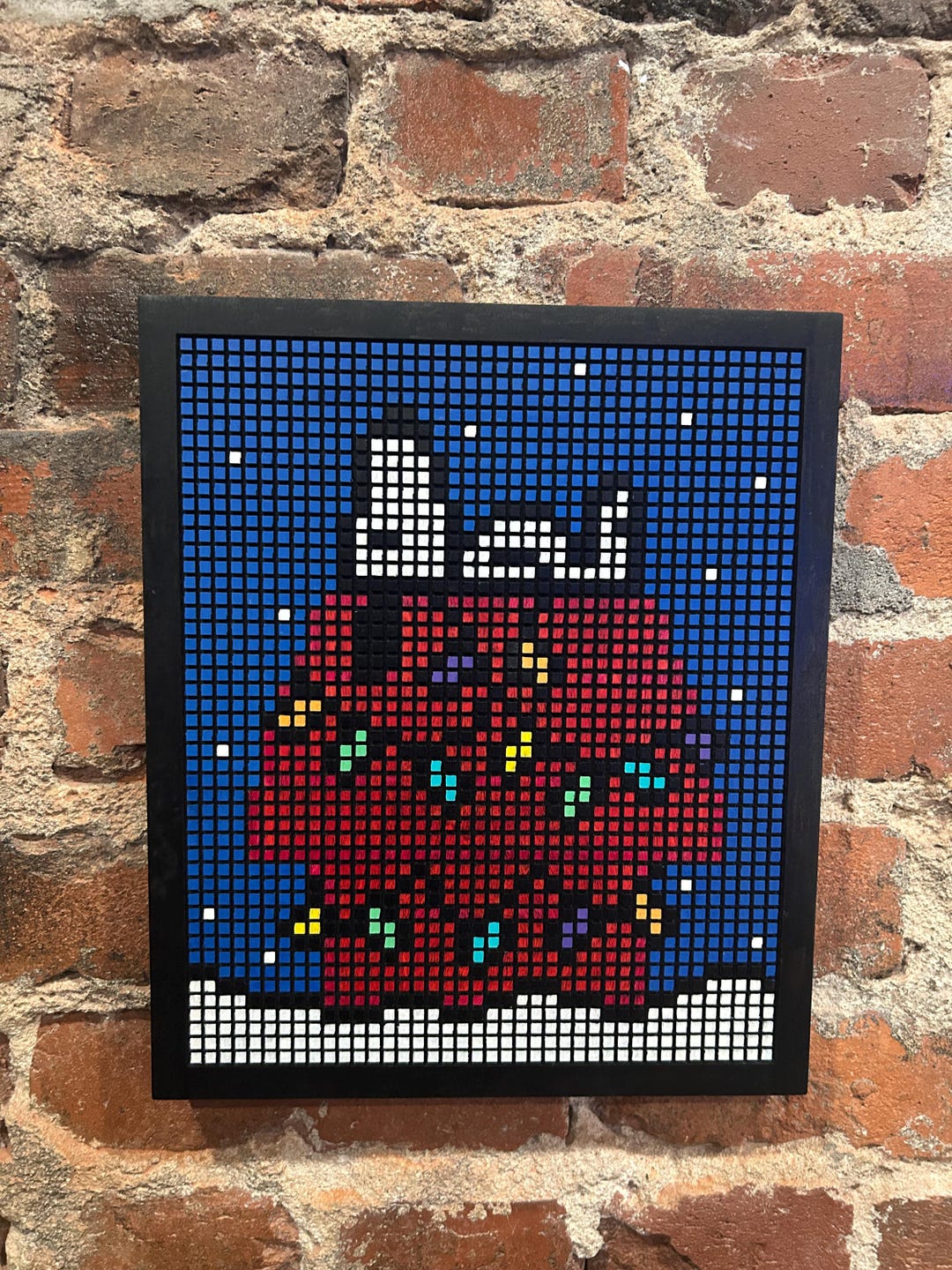 8-bit Christmas Snoopy Wall Art - Etsy