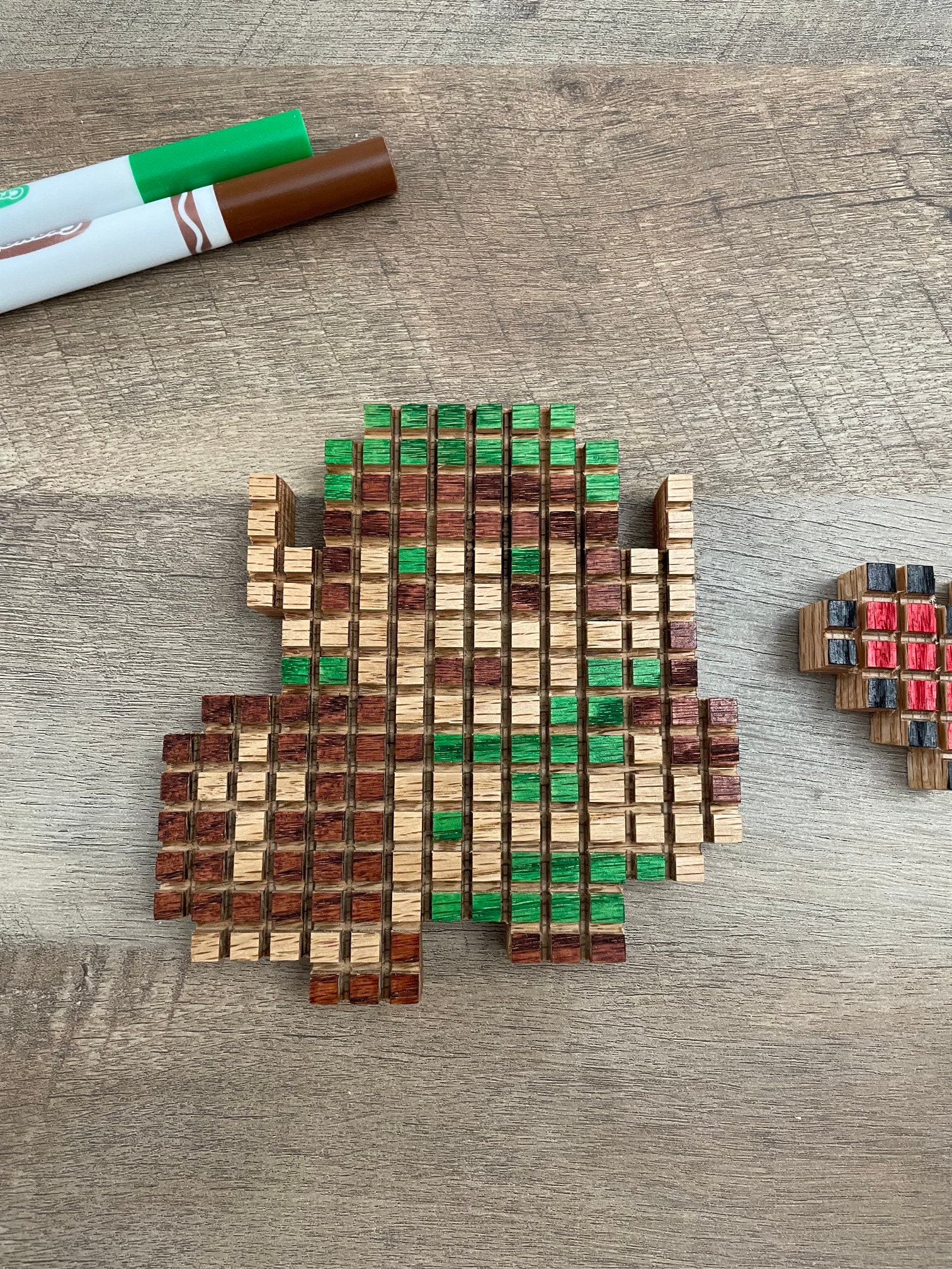 Legend of Zelda Link and Heart Containers Pixel Wood Art Game Room ...