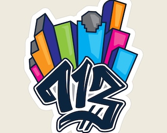 713 H-Town Houston Texas Vinyl Sticker