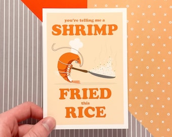Shrimp Fried Rice Kitchen Decor, Wall Art Funny Meme, Minimalist retro style Poster. Chef Gifts, Humor Cooking Print, Cute Illustration!