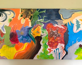 Abstract, original acrylic painting on canvas