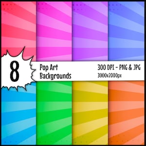 Comic Pop Art Hintergrundbild - Digitales Papier - Buntes Cartoon Papier - Cartoon Design - Superhelden Papier - Cartoon - Comic Hintergrund
