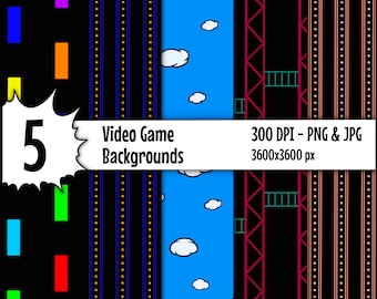 Videospiel Wallpaper, Videospiel digitales Papier, Comic-Papier, kommerzielle Nutzung, Scrapbook-Muster, Hintergrund, Gaming