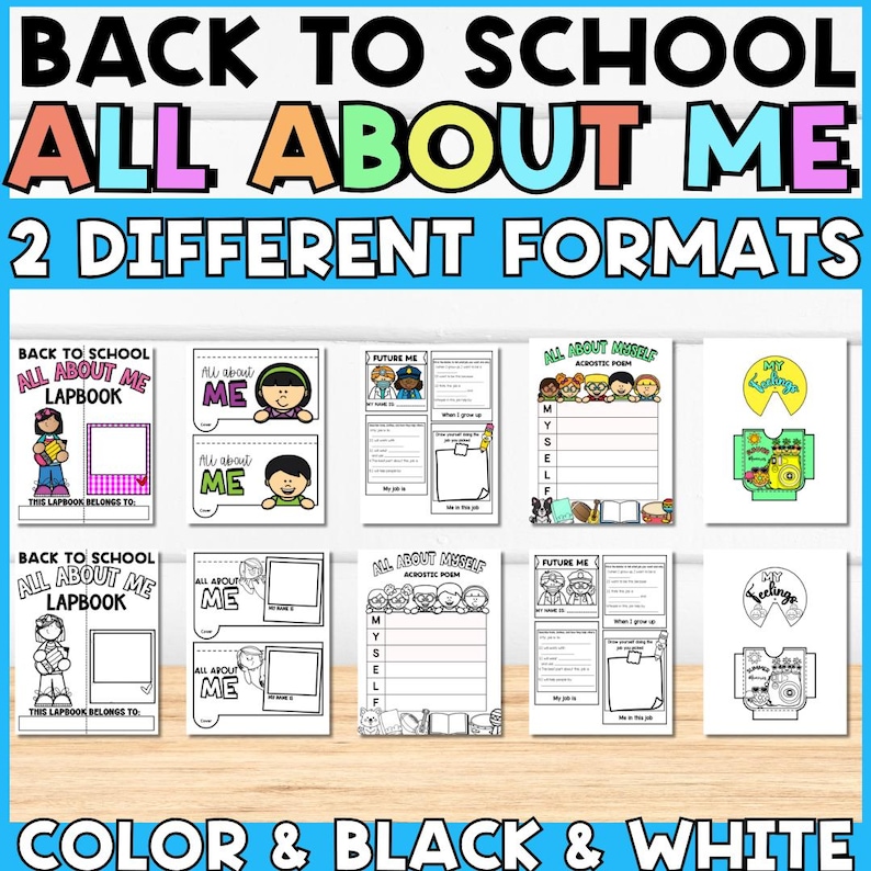 Printable All About Me Lapbook | Back to School Writing Craft for ESL ...