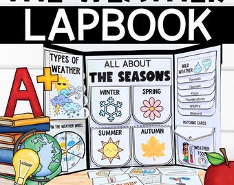 Interactive Weather Lapbook Craft- Science & ESL ELL Elementary Research Project for Grades 2-5-Thematic Crosscurricular Activity