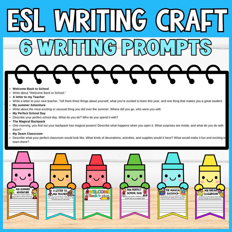 ESL Back to School Writing Craft, Bulletin Board Banner Pennants ...
