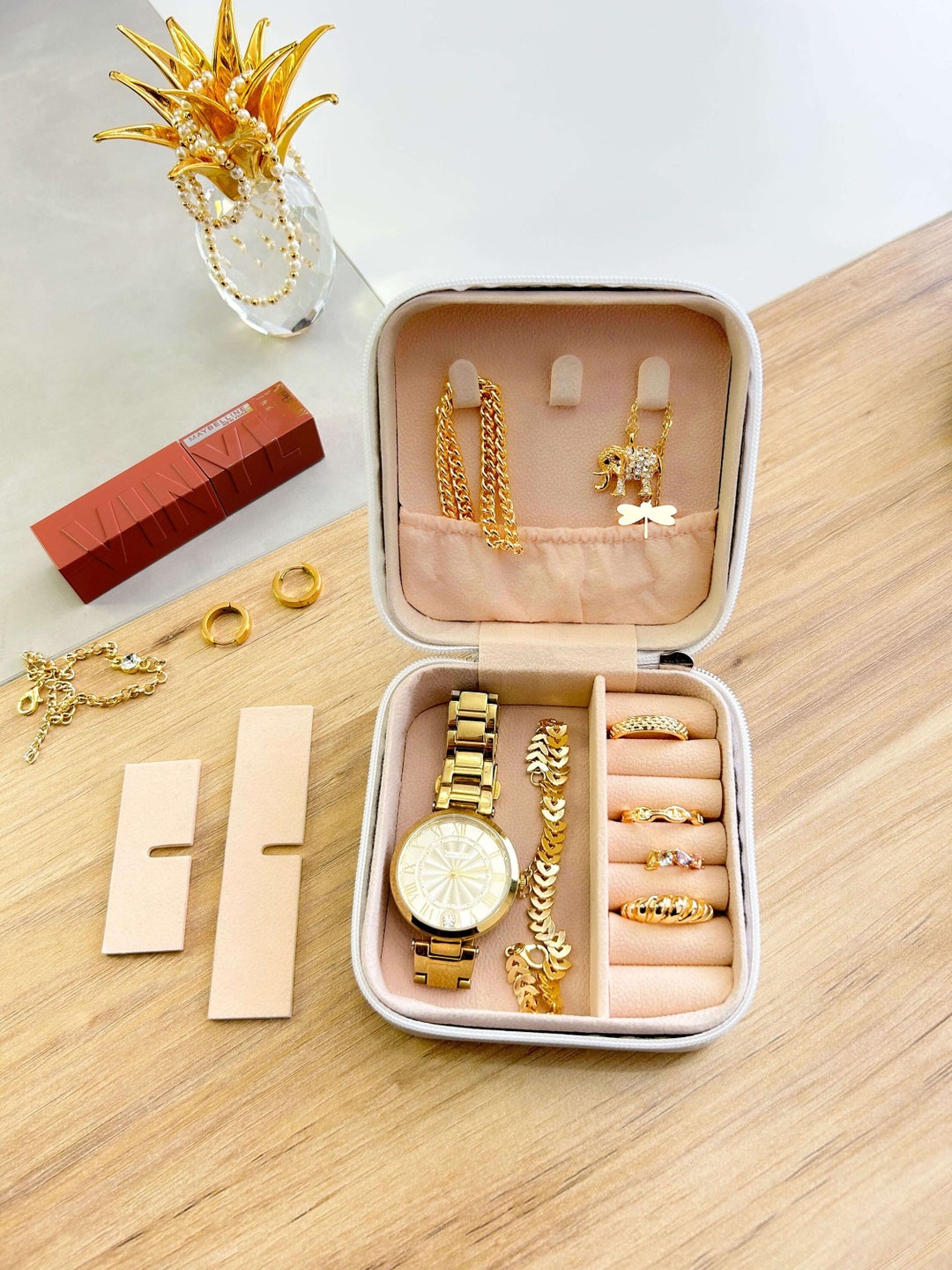 Personalized Leather Jewelry Box, Bridesmaid Gifts, Professional