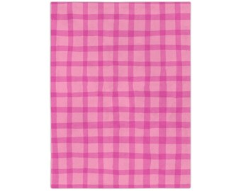 Manta de cuadrícula rosa: microfibra de terciopelo, decoración acogedora para el hogar