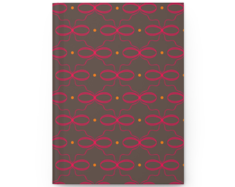 Cuaderno de notas, diseño de patrón de lazo, regalo para escritores, diario lindo, Bullet Journal, cuaderno de bocetos, planificador, diario de escritura