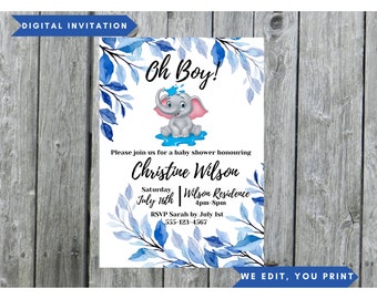 Digital Baby Shower Invitation, Baby Shower Invitation, Digital Design, Digital Invitation, Printable
