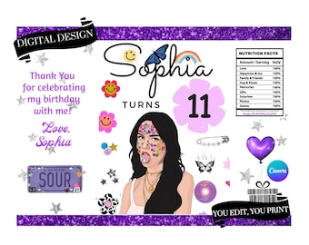 Personalized Olivia R Chip Bag or Party Favour Design