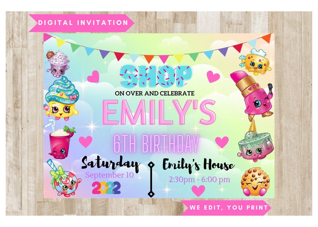 Digital Shopkins Invitation, Shopkins Birthday Party, Shopkins ...