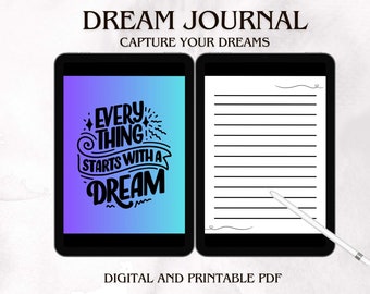 Capture Your Dreams with a Dream Journal, Digital Journal, Printable Journal, Dreams