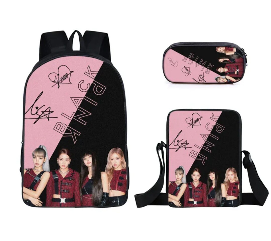 Blackpink Black Pink Backpack Set for Teenager Boy Girl Kpop Etsy