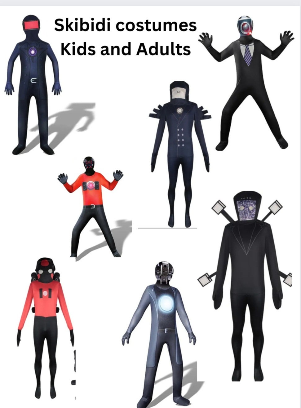 Halloween Skibidi Toilet Costume for Teen Boy Girl Women Men Etsy