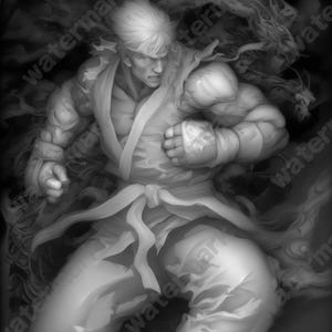 Ryu Street Fighter Coin Depth Map | Fiber Laser | Depth Map | 3D Laser Engrave | Xtool | Lightburn | 3d Embossing Files | PNG |