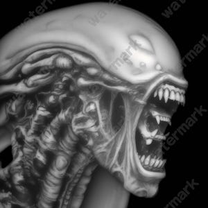 Aliens Coin Depth Map | Fiber Laser | Depth Map | 3D Laser Engrave | Xtool | Lightburn | 3d Embossing Files | PNG |