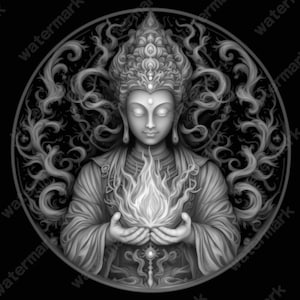 Buddha Coin Depth Map | Fiber Laser | Depth Map | 3D Laser Engrave | Xtool | Lightburn | 3d Embossing Files | PNG |