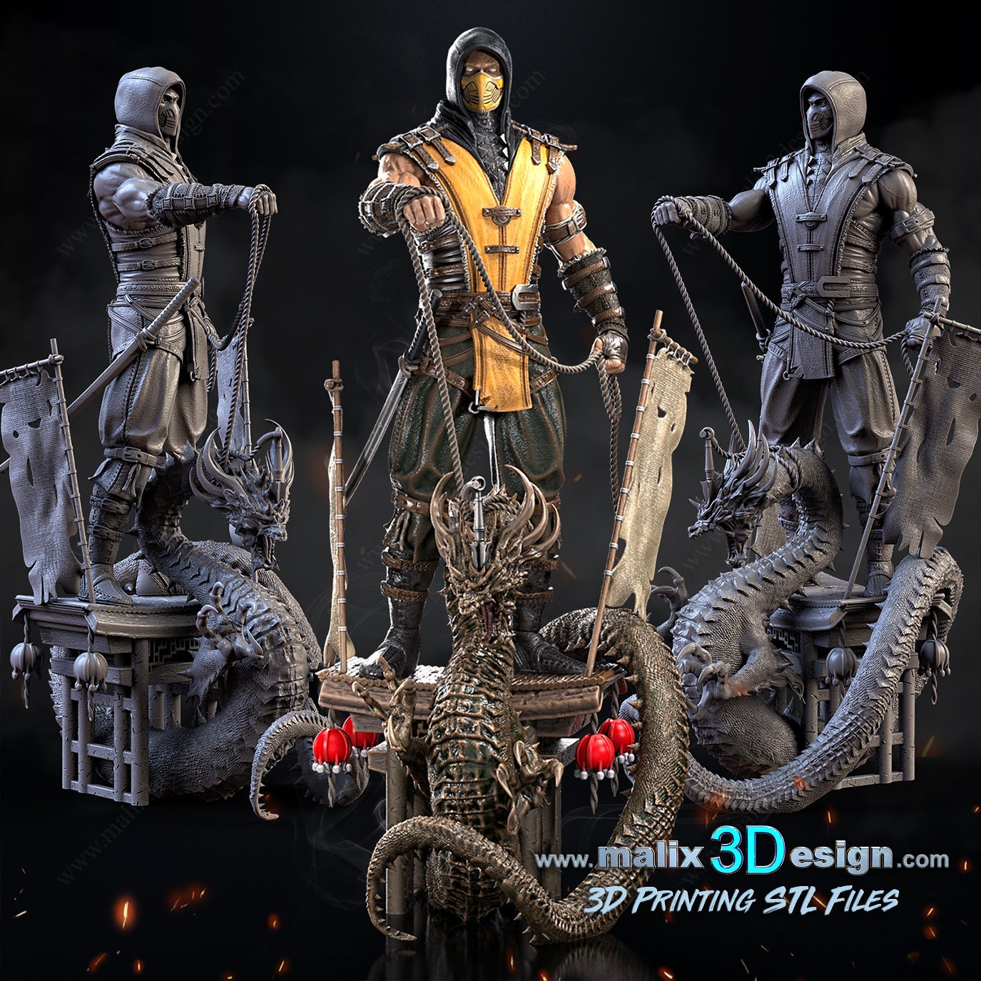 Scorpion figurine impression 3D résine 18cm (non peint) - eBay
