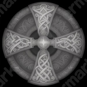 Celtic Cross Coin Depth Map | Fiber Laser | Depth Map | 3D Laser Engrave | Xtool | Lightburn | 3d Embossing Files | PNG |